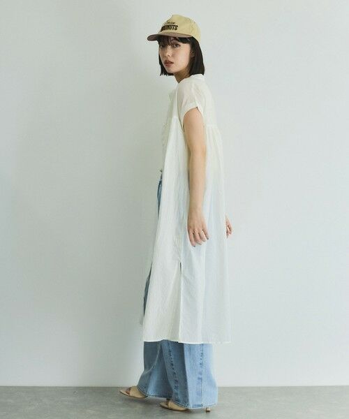 VICKY / ビッキー ロング・マキシ丈ワンピース | ボイルフレンチスリーブシャツワンピース≪手洗い可能≫ | 詳細4