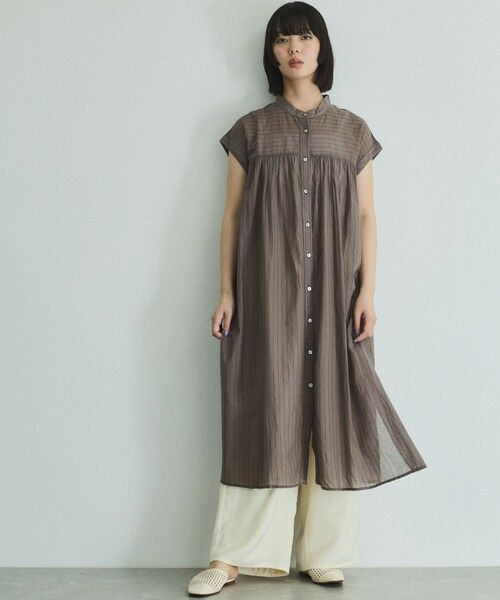 VICKY / ビッキー ロング・マキシ丈ワンピース | ボイルフレンチスリーブシャツワンピース≪手洗い可能≫ | 詳細16