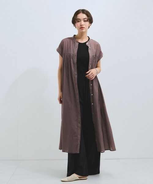 VICKY / ビッキー ロング・マキシ丈ワンピース | ボイルフレンチスリーブシャツワンピース≪手洗い可能≫ | 詳細15