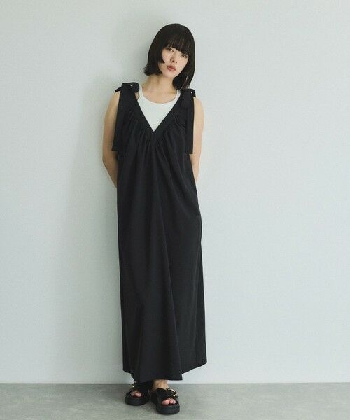 VICKY / ビッキー ロング・マキシ丈ワンピース | 肩リボンギャザーワンピース≪手洗い可能≫ | 詳細4