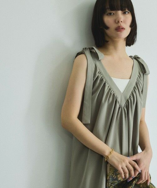 VICKY / ビッキー ロング・マキシ丈ワンピース | 肩リボンギャザーワンピース≪手洗い可能≫ | 詳細7