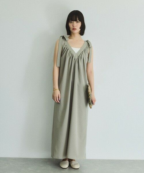 VICKY / ビッキー ロング・マキシ丈ワンピース | 肩リボンギャザーワンピース≪手洗い可能≫ | 詳細10
