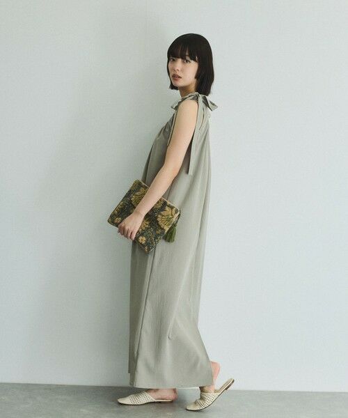 VICKY / ビッキー ロング・マキシ丈ワンピース | 肩リボンギャザーワンピース≪手洗い可能≫ | 詳細11