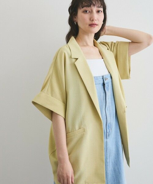 VICKY / ビッキー テーラードジャケット | タンブラーオックスハーフスリーブジャケット≪手洗い可能≫ | 詳細4