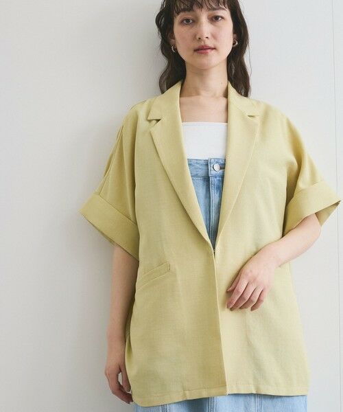 VICKY / ビッキー テーラードジャケット | タンブラーオックスハーフスリーブジャケット≪手洗い可能≫ | 詳細5