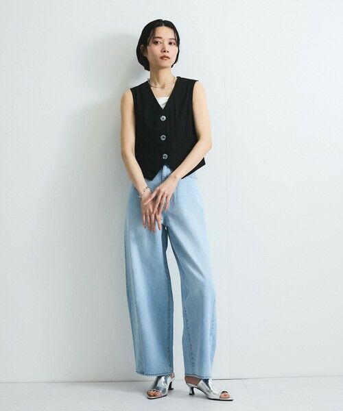 VICKY / ビッキー ダウンジャケット・ベスト | リネンライクジレ≪セットアップ対応/手洗い可能≫ | 詳細3
