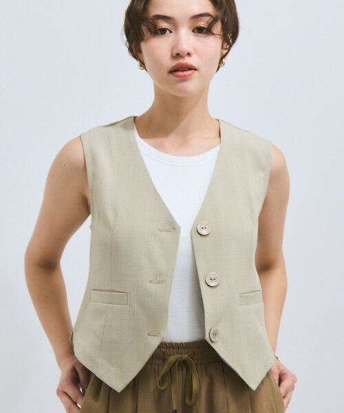 VICKY / ビッキー ダウンジャケット・ベスト | リネンライクジレ≪セットアップ対応/手洗い可能≫ | 詳細7