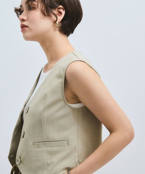 VICKY / ビッキー ダウンジャケット・ベスト | リネンライクジレ≪セットアップ対応/手洗い可能≫ | 詳細8