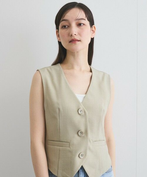 VICKY / ビッキー ダウンジャケット・ベスト | リネンライクジレ≪セットアップ対応/手洗い可能≫ | 詳細13