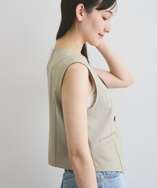 VICKY / ビッキー ダウンジャケット・ベスト | リネンライクジレ≪セットアップ対応/手洗い可能≫ | 詳細15