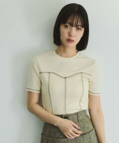 VICKY / ビッキー カットソー | カットリブハイショクステッチTシャツ≪手洗い可能≫