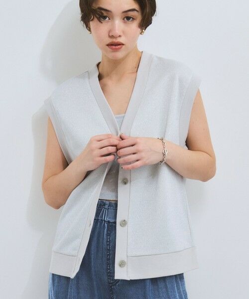 VICKY / ビッキー ダウンジャケット・ベスト | ラメ裏毛マエアキベスト≪手洗い可能≫ | 詳細1