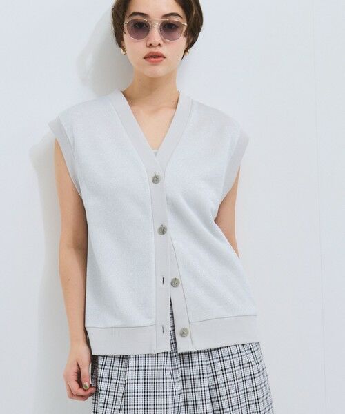 VICKY / ビッキー ダウンジャケット・ベスト | ラメ裏毛マエアキベスト≪手洗い可能≫ | 詳細4