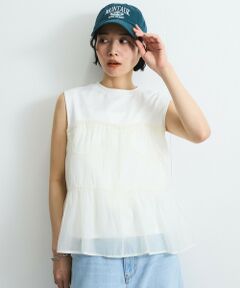 VICKY / ビッキー カットソー | オーガンジービスチェドッキングトップス≪手洗い可能≫