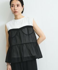 VICKY / ビッキー カットソー | オーガンジービスチェドッキングトップス≪手洗い可能≫