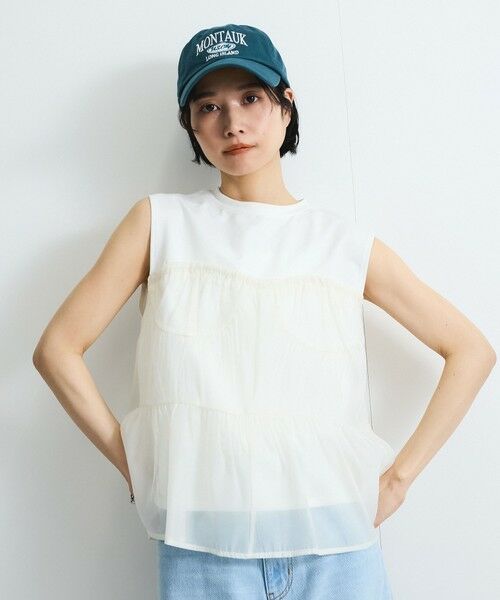 VICKY / ビッキー カットソー | オーガンジービスチェドッキングトップス≪手洗い可能≫ | 詳細2