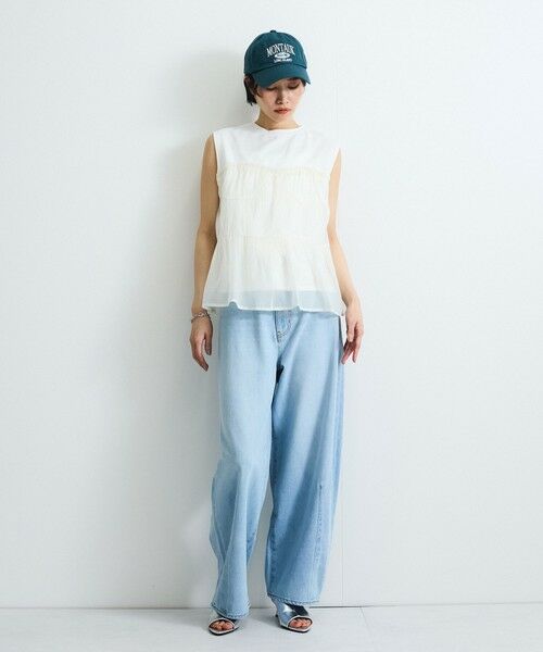 VICKY / ビッキー カットソー | オーガンジービスチェドッキングトップス≪手洗い可能≫ | 詳細3