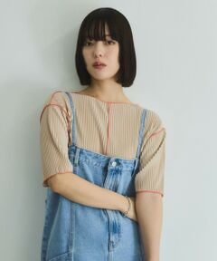 VICKY / ビッキー カットソー | メロー配色プリーツカットトップス≪手洗い可能≫