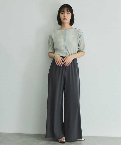 VICKY / ビッキー カットソー | メロー配色プリーツカットトップス≪手洗い可能≫ | 詳細7