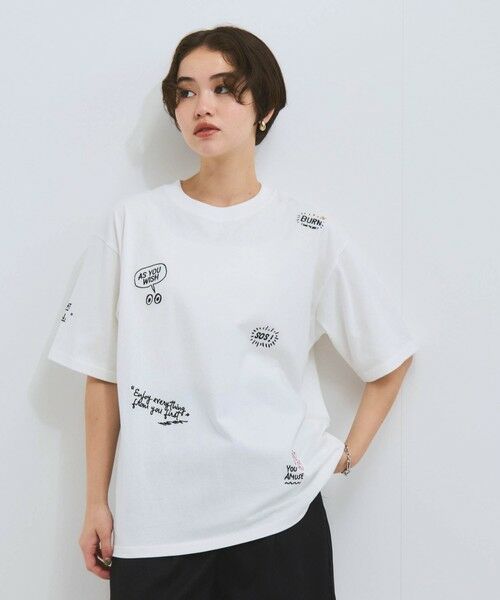 VICKY / ビッキー カットソー | 落書き刺繍Tシャツ≪洗濯機で洗える≫ | 詳細1