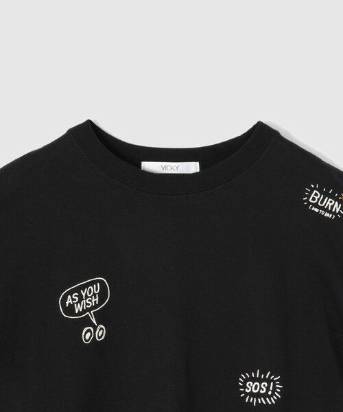 VICKY / ビッキー カットソー | 落書き刺繍Tシャツ≪洗濯機で洗える≫ | 詳細18
