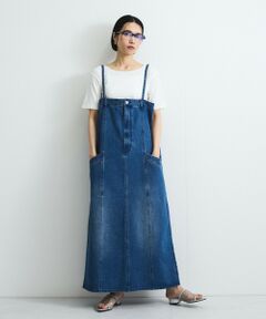 VICKY / ビッキー ロング・マキシ丈ワンピース | ライトオンスデニムサロペットスカート≪手洗い可能≫
