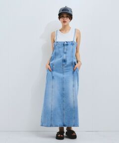 VICKY / ビッキー ロング・マキシ丈ワンピース | ライトオンスデニムサロペットスカート≪手洗い可能≫