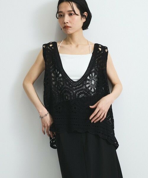 VICKY / ビッキー ニット・セーター | クロシェニットベスト≪手洗い可能≫ | 詳細10