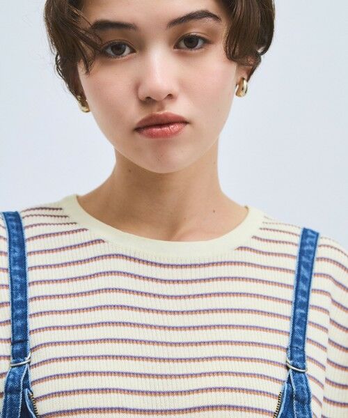 VICKY / ビッキー ニット・セーター | マルチボーダーニットベスト≪手洗い可能≫ | 詳細1