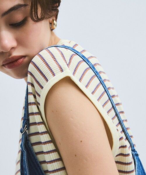 VICKY / ビッキー ニット・セーター | マルチボーダーニットベスト≪手洗い可能≫ | 詳細2