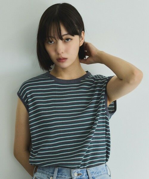 VICKY / ビッキー ニット・セーター | マルチボーダーニットベスト≪手洗い可能≫ | 詳細9