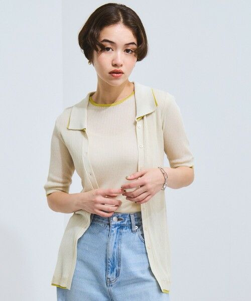 VICKY / ビッキー ニット・セーター | 麻タッチ配色ニットノースリトップス≪手洗い可能≫ | 詳細7