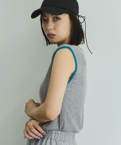 VICKY / ビッキー ニット・セーター | 麻タッチ配色ニットノースリトップス≪手洗い可能≫ | 詳細23