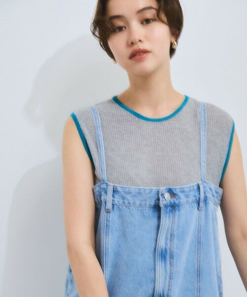 VICKY / ビッキー ニット・セーター | 麻タッチ配色ニットノースリトップス≪手洗い可能≫ | 詳細16