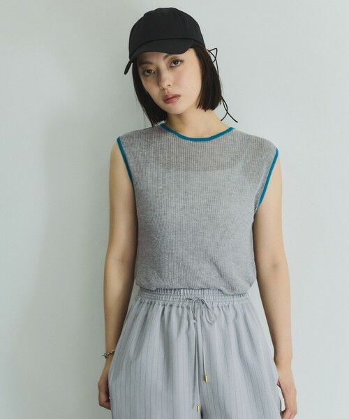 VICKY / ビッキー ニット・セーター | 麻タッチ配色ニットノースリトップス≪手洗い可能≫ | 詳細19