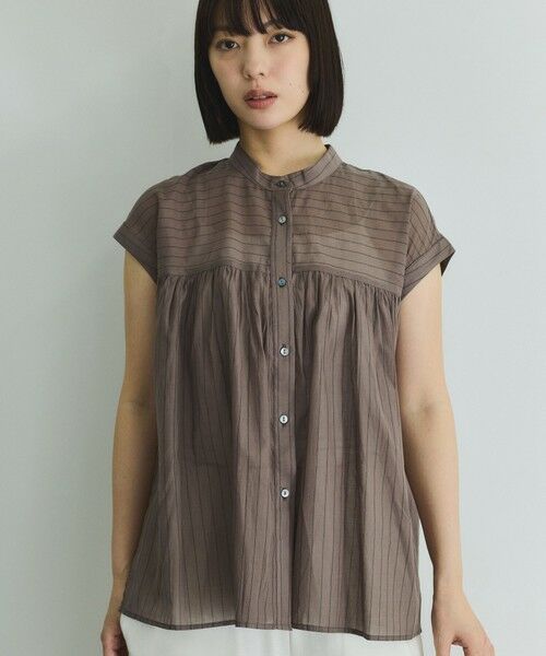 VICKY/ビッキー ボイルフレンチスリーブブラウス&#8810;手洗い可能&#8811; ブラウン系その他 M