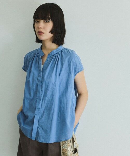VICKY/ビッキー ローンギャザータックブラウス≪洗濯機で洗える≫ ブルー M VICKY/ビッキー ローンギャザータックブラウス≪洗濯機で洗える≫ ブルー M