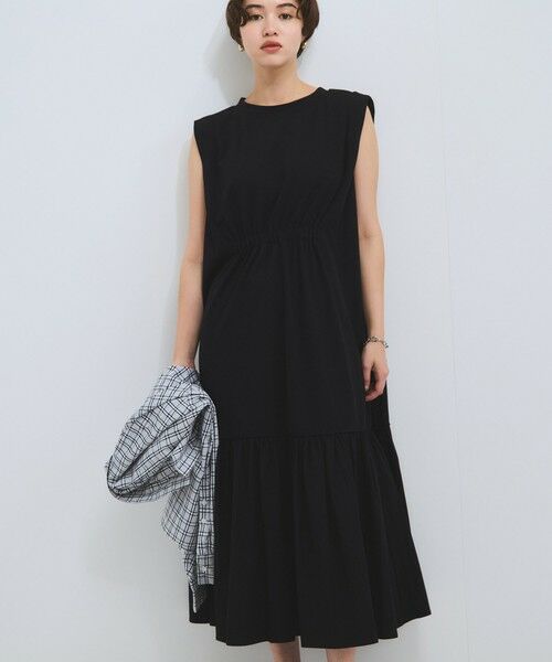 VICKY/ビッキー ドライタッチカットギャザーワンピース≪手洗い可能≫ ブラック M VICKY/ビッキー ドライタッチカットギャザーワンピース≪手洗い可能≫ ブラック M