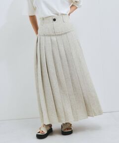 VICKY / ビッキー ミニ・ひざ丈スカート | サマーツィードプリーツスカート≪手洗い可能≫