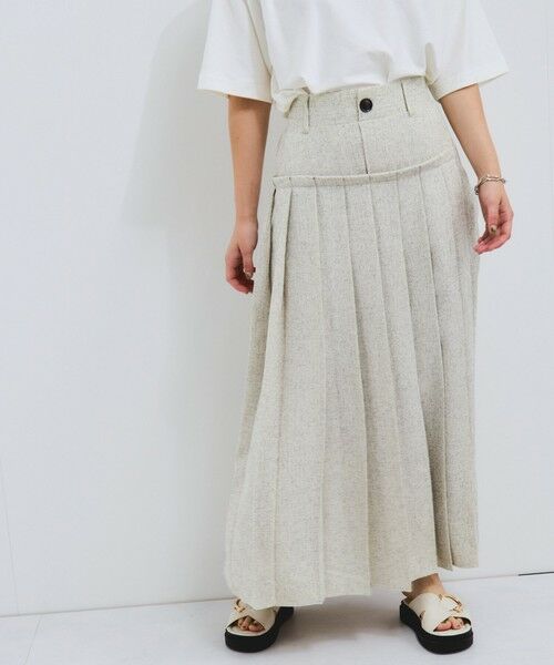 VICKY / ビッキー ミニ・ひざ丈スカート | サマーツィードプリーツスカート≪手洗い可能≫ | 詳細1