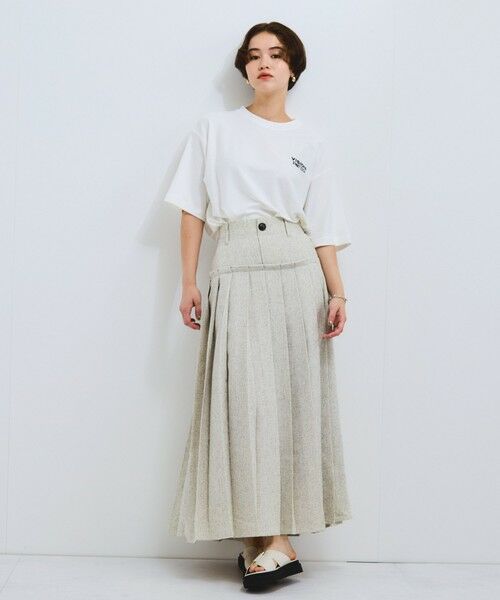 VICKY / ビッキー ミニ・ひざ丈スカート | サマーツィードプリーツスカート≪手洗い可能≫ | 詳細2