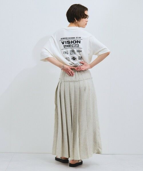 VICKY / ビッキー ミニ・ひざ丈スカート | サマーツィードプリーツスカート≪手洗い可能≫ | 詳細3