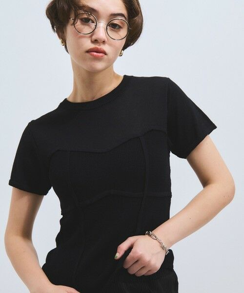 VICKY / ビッキー ニット・セーター | ビスチェ風切り替えニットトップス≪手洗い可能≫ | 詳細9