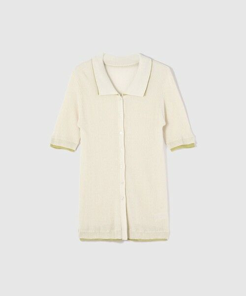 VICKY / ビッキー ニット・セーター | 麻調配色ポロニットカーディガン≪手洗い可能≫ | 詳細7