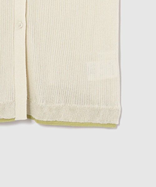 VICKY / ビッキー ニット・セーター | 麻調配色ポロニットカーディガン≪手洗い可能≫ | 詳細10