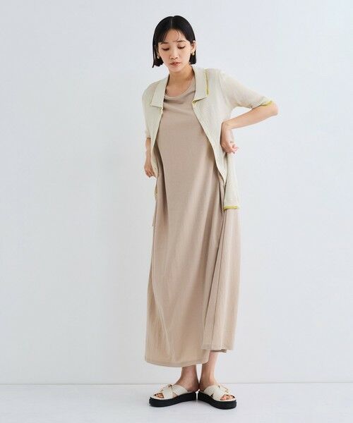 VICKY / ビッキー ニット・セーター | 麻調配色ポロニットカーディガン≪手洗い可能≫ | 詳細6