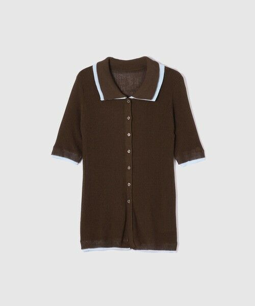 VICKY / ビッキー ニット・セーター | 麻調配色ポロニットカーディガン≪手洗い可能≫ | 詳細20