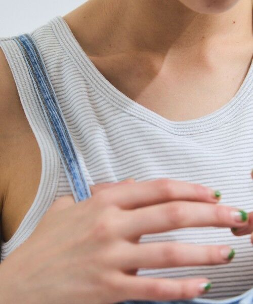 VICKY / ビッキー カットソー | カップ付きラメボーダータンクトップ≪手洗い可能≫ | 詳細7