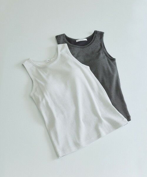 VICKY / ビッキー カットソー | カップ付きラメボーダータンクトップ≪手洗い可能≫ | 詳細2