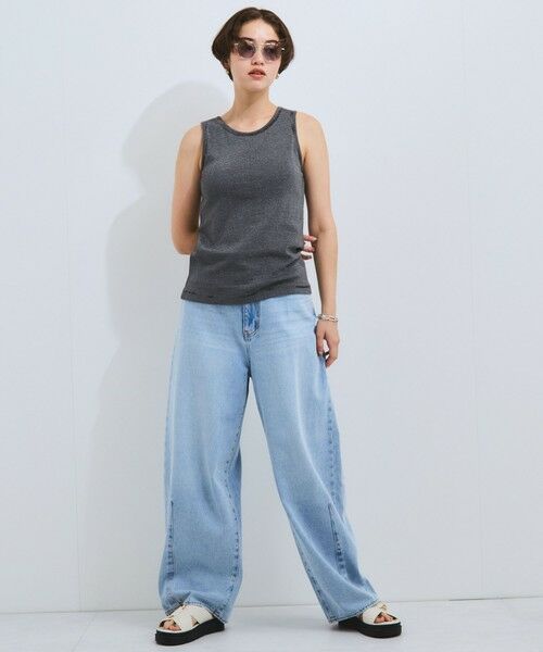 VICKY / ビッキー カットソー | カップ付きラメボーダータンクトップ≪手洗い可能≫ | 詳細14